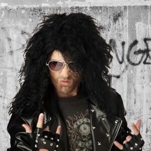 Spirit Halloween Heavy Metal Wig NEW Grunge Rocker Black Unisex Costume Cosplay